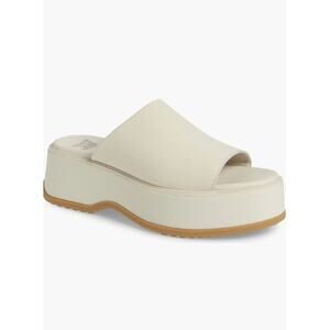SOREL New Dayspring Leather Slide Sandal in Ivory  // 7